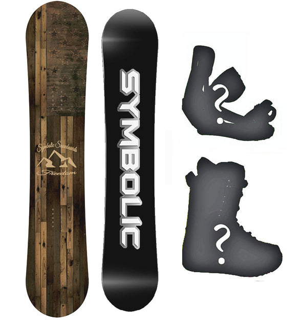 Symbolic Freedom USA Flag 2025 Snowboard or Build a Complete Package Reg or Wide All Sizes