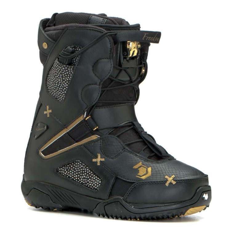 Northwave Freedom Super Lace Snowboard Boots Black Gold Womens 6-6.5