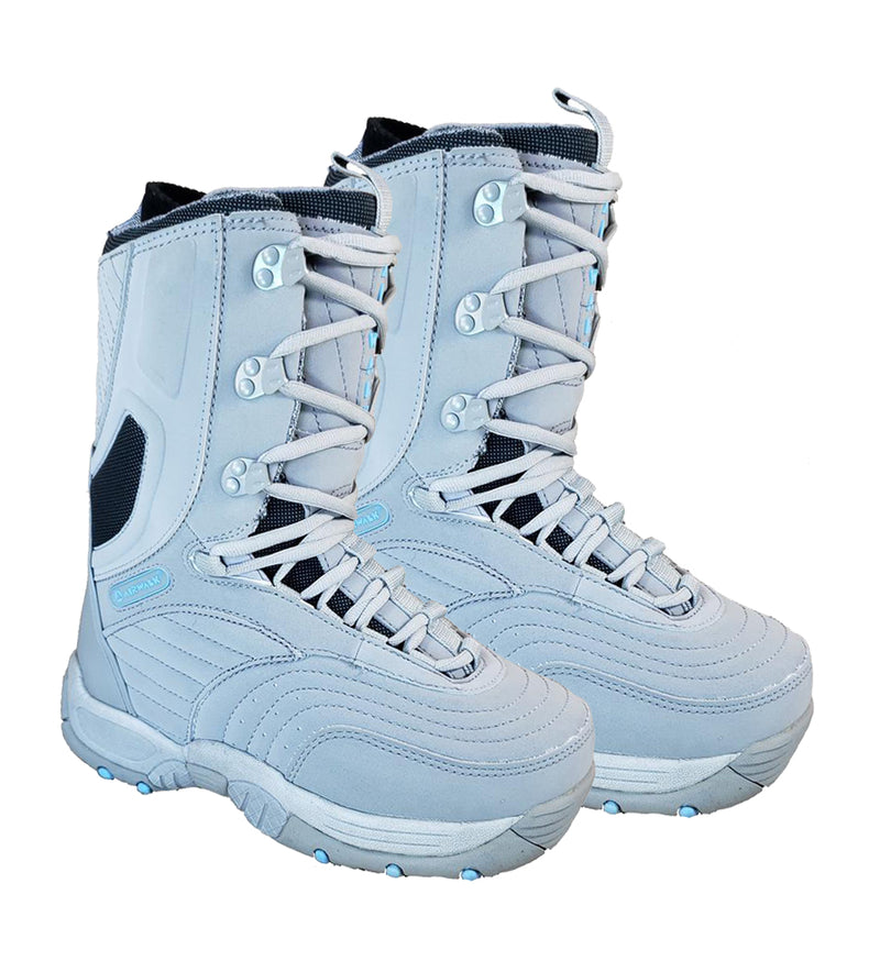 Airwalk Butte Kids Gray Blue Snowboard Boots Size 5 blem