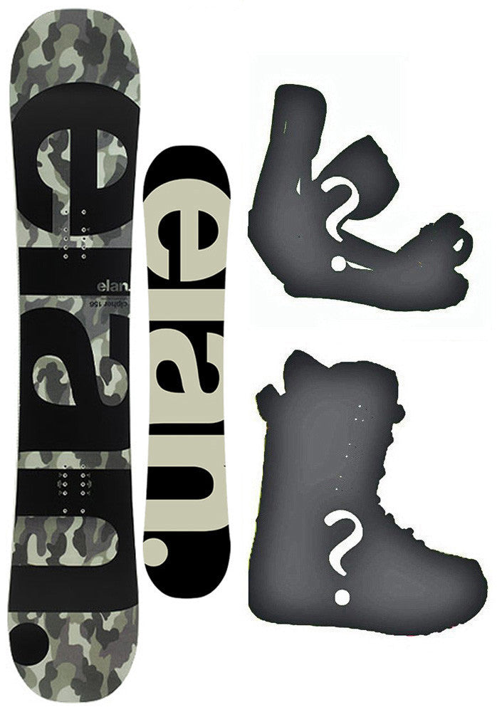 152cm Elan Cipher Element CaMO Snowboard, Build a Package with Boots and Bindings.