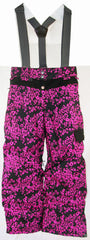 Firefly Cindy Girls Snowboard Ski Pants Black Pink Leopard Print Medium
