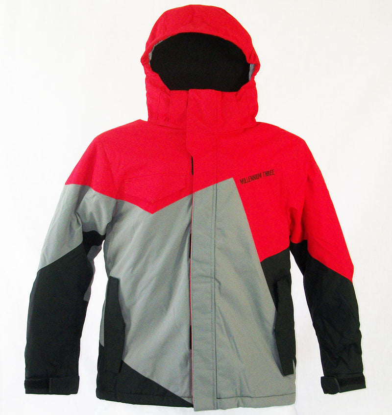 M3 Stratus Girls Snowboard Ski Jacket Black Gray Tango Red Medium