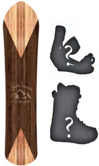 143cm Symbolic Timber Wood Grain 2023 Powder Fish POW Wide Snowboard or build a package