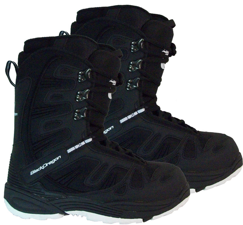 Black Dragon BD1055B Black & White Blem Snowboard Boots Women 6.5 or kids 5 Euro 37