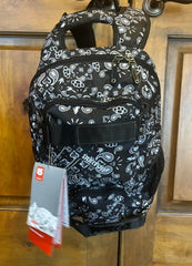 Burton Treble Yell  Backpack Bandana Black White Skateboard Snowboard Carry Straps Laptop Bag