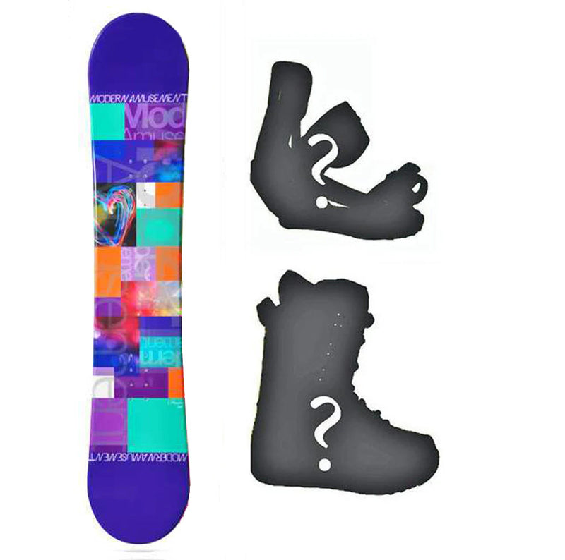 144cm Modern Amusement Dream Purple Womens's Girl's Snowboard, or Build a Package with Boots and Bindings