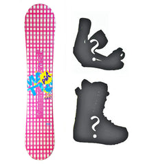 140cm Modern Amusement Grid Womens's Girl's Snowboard, or Build a Package with Boots and Bindings