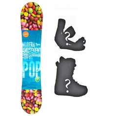 140cm Modern Amusement Pop, Camber Womens Snowboard, Build a Package with Boots and Bindings.