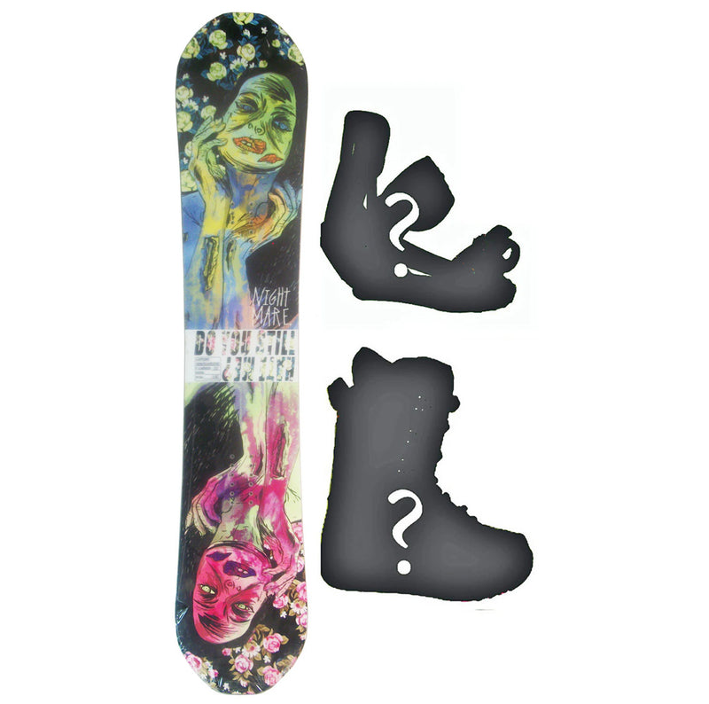 148cm  Nightmare Zombie Flat Rocker Snowboard, Build a Package with Boots and Bindings