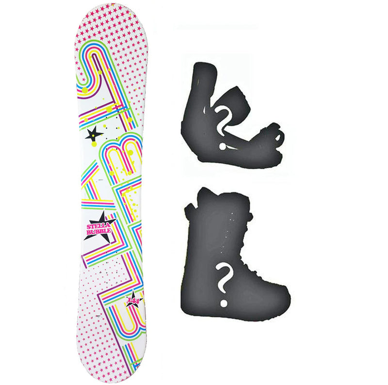 144cm Stella Bubble White Camber Womens Blem Snowboard, Build a Package with Boots and Bindings.