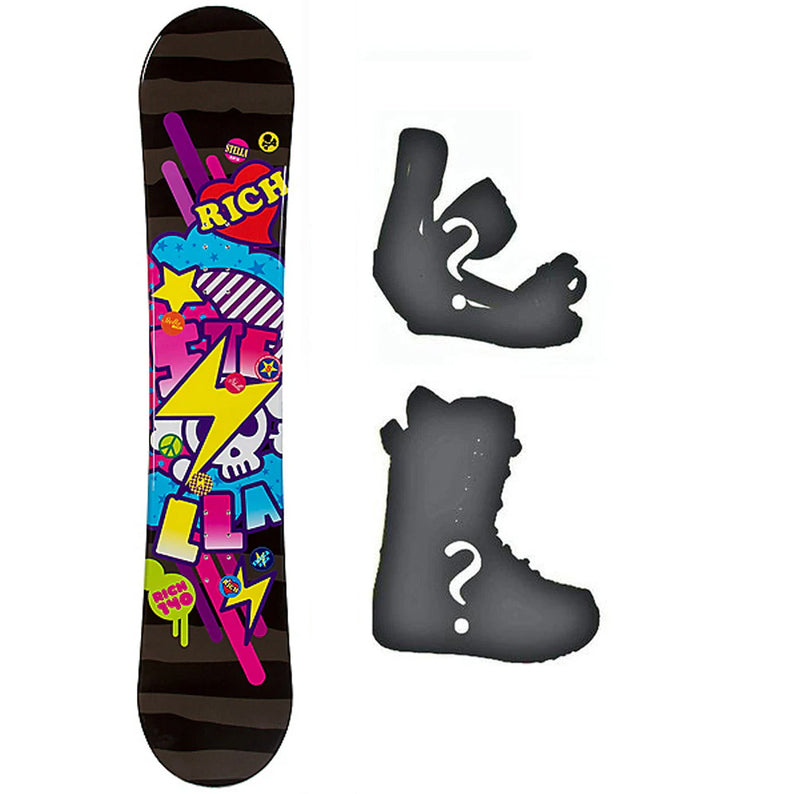 140cm Stella Rich Black, Womens's Girl's Snowboard Build a Package with Boots and Bindings.