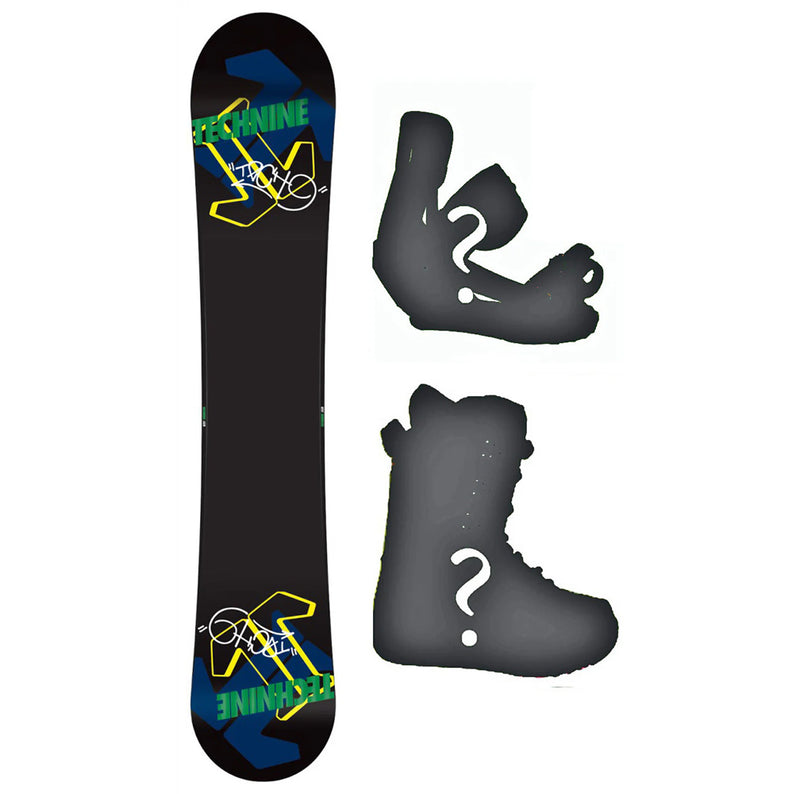 153cm  Technine Camrock Black Rocker Snowboard, Build a Package with Boots and Bindings