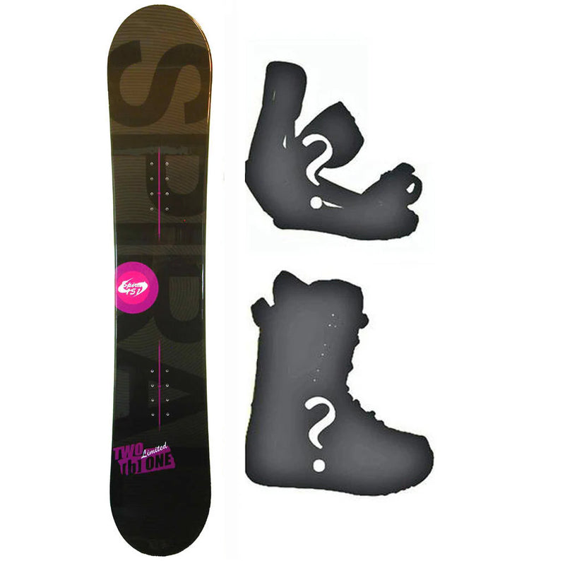 151cm LTD TwoBOne 2b1 Spiral Black Rocker SnowBoard or Build a Package With Boots And Bindings