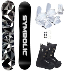 Symbolic Platinum Women's Snowboard And White Bindings With Boots 3PC Complete Package