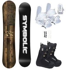 Symbolic Freedom Women's Snowboard And White Bindings With Boots 3PC Complete Package