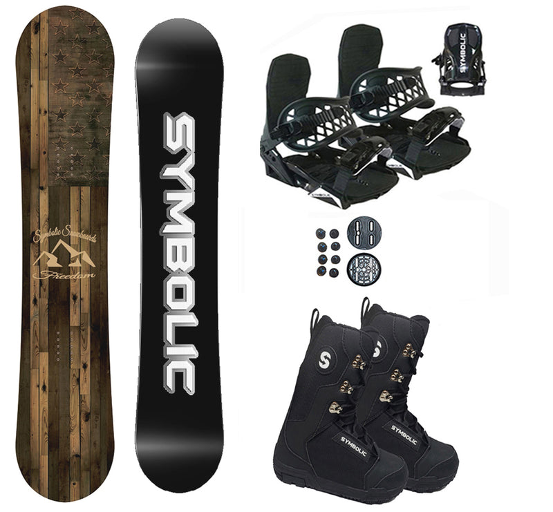 Symbolic Freedom Women's Snowboard And Black Bindings With Boots 3PC Complete Package