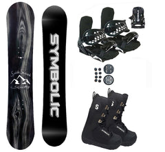 Symbolic Knotty Women's Snowboard And Black Bindings With Boots 3PC Complete Package