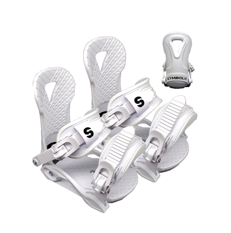Symbolic Flow-Ride Snowboard Bindings 2025 White 4x4,EST,3D Burton XXS
