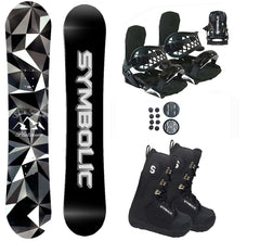 Symbolic Platinum Women's Snowboard And Black Bindings With Boots 3PC Complete Package