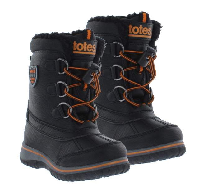 Totes Grom Kids Rapid-Lace Snowboard Boots Size c11 Black Orange
