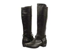 $275 UGG CIERRA Black Tall Zipper Wrap Ankle Leather Boots Size 5.5 E 38.5 AR79