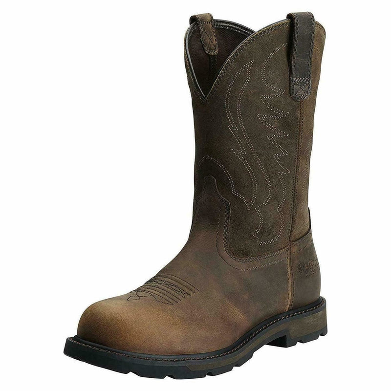 $180 Ariat Groundbreaker EH Brown Steel Toe Boots 7.5 EE Wide NEW AR284 10014241