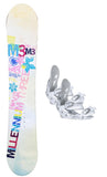 151cm M3 Free Love Snowboard with Avalanche Bindings S/M 6-10 Display Model Blem 2PC Package