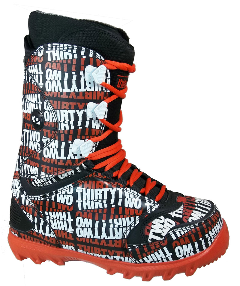 32 Lashed Snowboard Boots Size Mens 9 Black/Orange/White