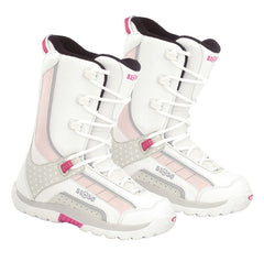 5150 Brigade White Pink Stars Womens Snowboard Boots Sizes 6-6.5