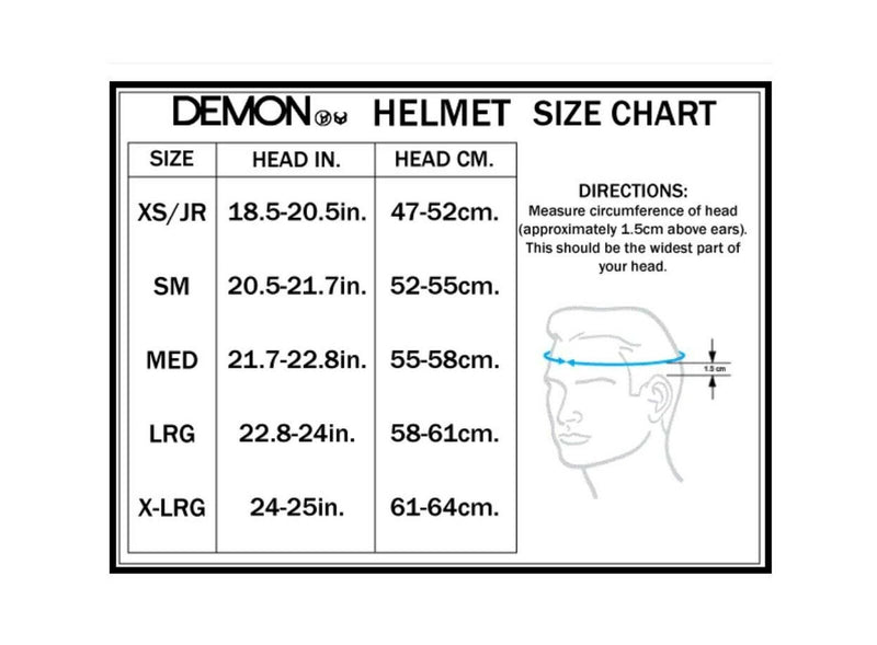 demon snowboard helmet size guide Capix Shorty Aqua & White Helmet & Goggles Recon Combo Snowboard Ski P