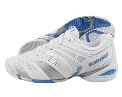 BABOLAT VPRO-2 ALL COURT WHITE BLUE TENNIS SHOES  SIZE WOMENS 5.5 (last-1)