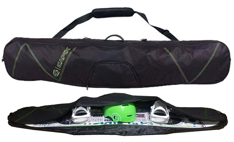 Capix Semi Padded Black Snowboard Skis Bag w/ Carry Strap for Travel.