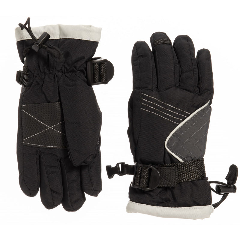 Igloos AquaE4 Snowboard / Ski Gloves - Waterproof, Insulated Black Gray Kid Youth S/M - M/L