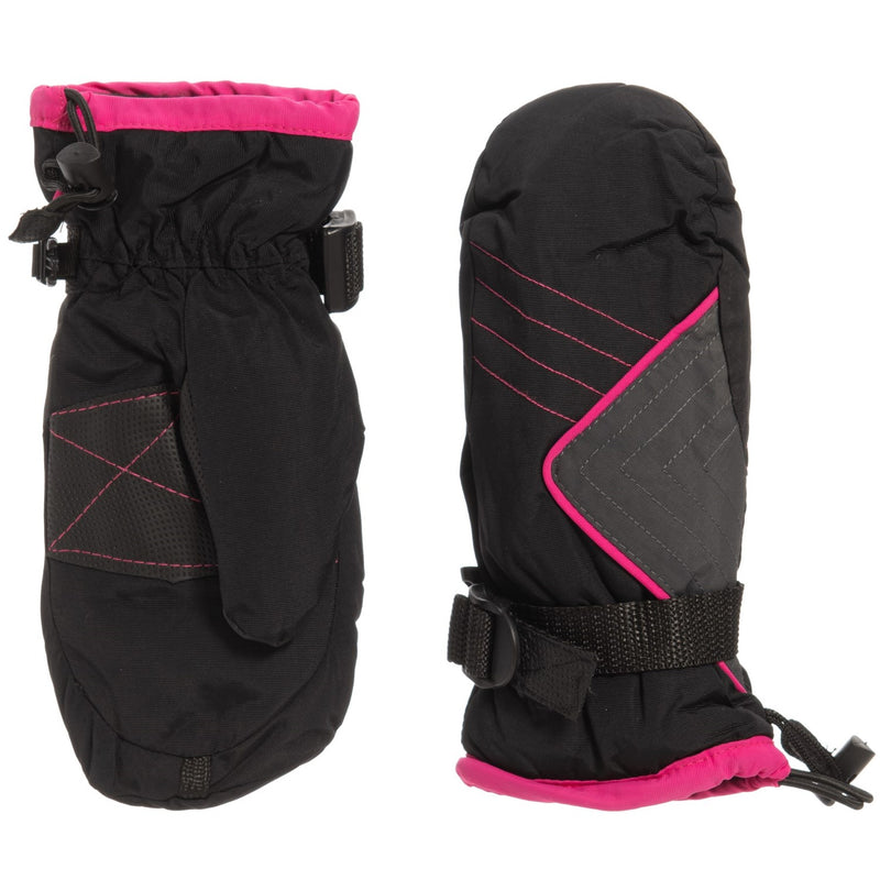 Igloos AquaE4 Snowboard / Ski Mittens - Waterproof, Insulated Black Pink Kid Youth S/M - M/L
