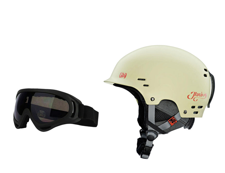 k2 snowboard goggles K2 Thrive Sand Dial Helmet & Goggles Recon Combo Snowboard Ski Package