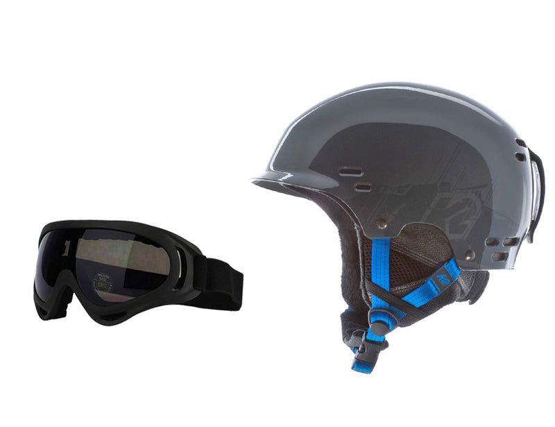 k2 snow goggles K2 Thrive Gray Blue Dial Helmet & Goggles Recon Combo Snowboard Ski Pa