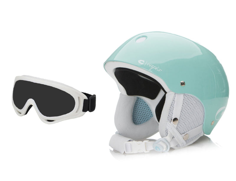 capix snowboard helmet Capix Shorty Aqua & White Helmet & Goggles Recon Combo Snowboard Ski P