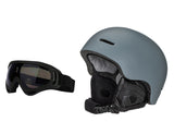 Capix Supreme Helmet & Goggles Recon Combo Gray Matte Snowboard Ski Package S/M