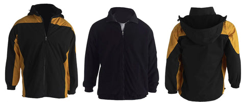 Symbolic Maxx Snowboard Ski 2 in 1 Jacket Hooded Fleece Liner Mens 5,000mm L XL Black Yellow