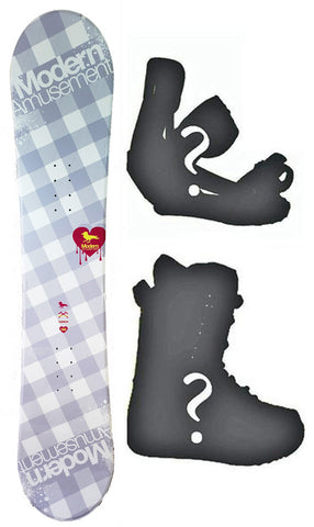 140cm Modern Amusement B.R.D Blem Womens's Girl's Snowboard, or Build a Package with Boots and Bindings