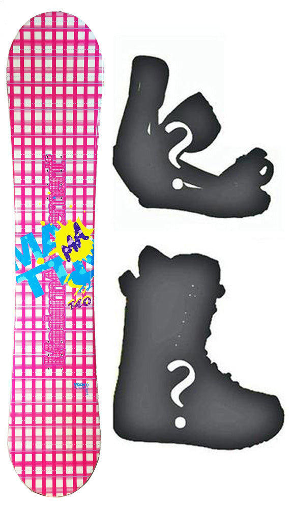 140cm Modern Amusement Grid Womens's Girl's Snowboard, or Build a Package with Boots and Bindings