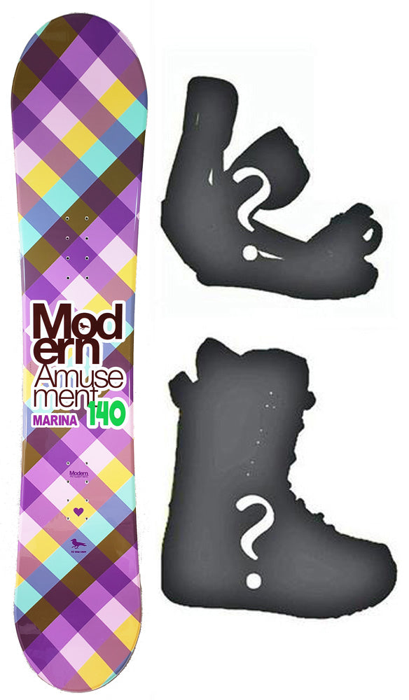 140cm Modern Amusement Marina Teal Womens Snowboard, Build a Package with Boots and Bindings.