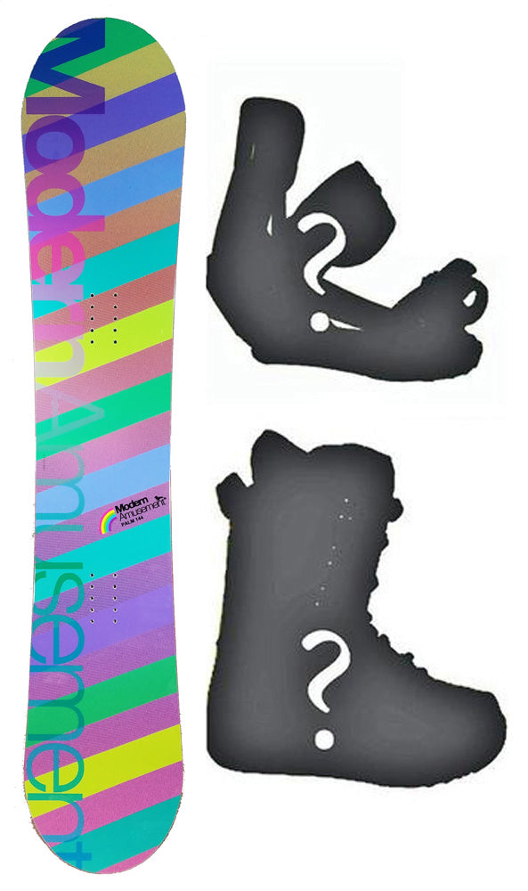 144cm Modern Amousement Palm, Camber Womens Snowboard, Build a Package with Boots and Bindings.