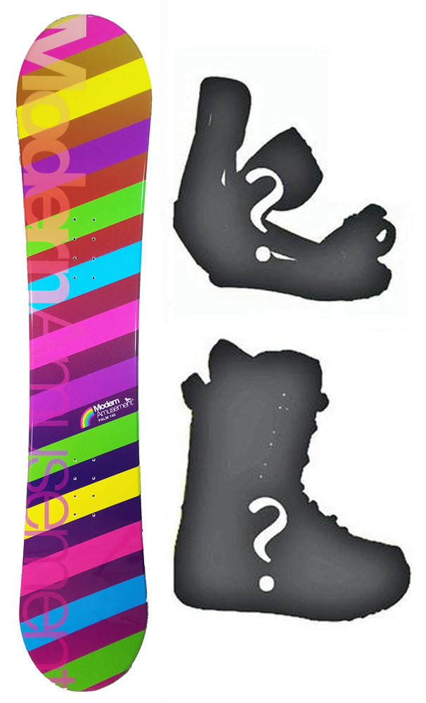 144 Modern Amusement Palm, Camber Blem Womens Snowboard, Build a Package with Boots and Bindings.