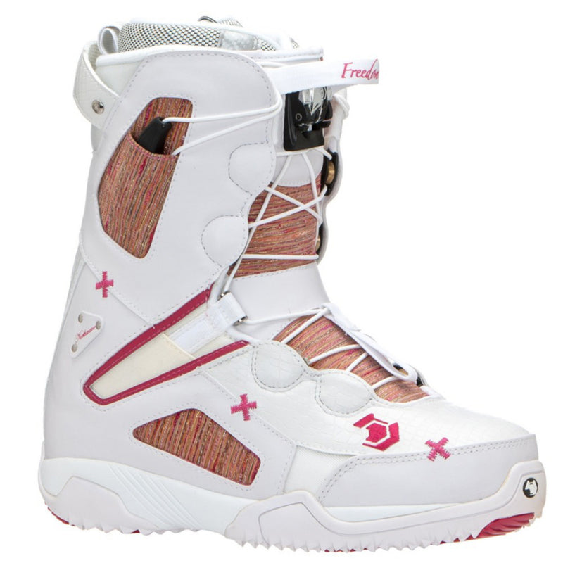 Northwave Freedom Super Lace Snowboard Boots White Pink Womens 8.5 9 euro 40.5