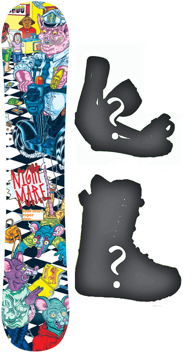 157cm  Nightmare Mallrats Rocker Snowboard, or Build a Package with Boots and Bindings