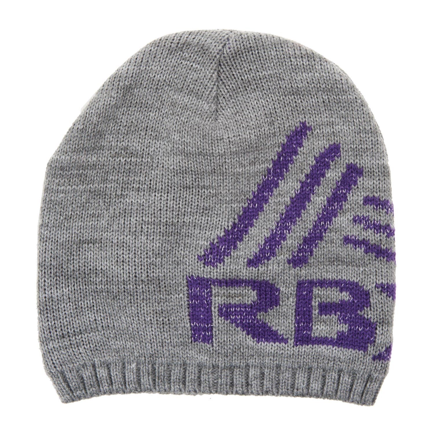 RBX Tech Lightweight Mesh Knit Snowboard Beanie Beany Heather Grey Purple One Size Fits Most