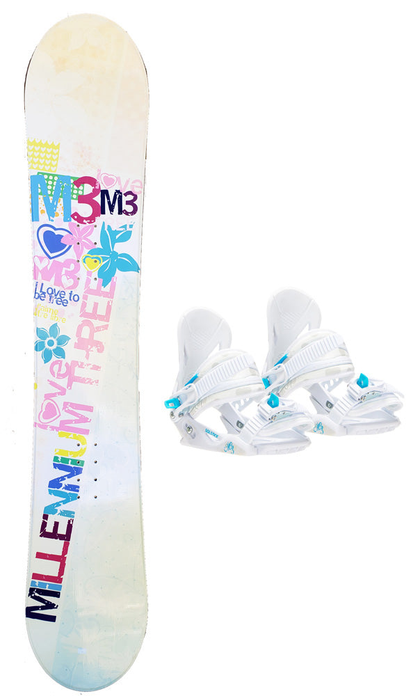 151cm M3 Free Love Snowboard with M3 Solstice M/L Bindings Display Model 2pc Blem Package