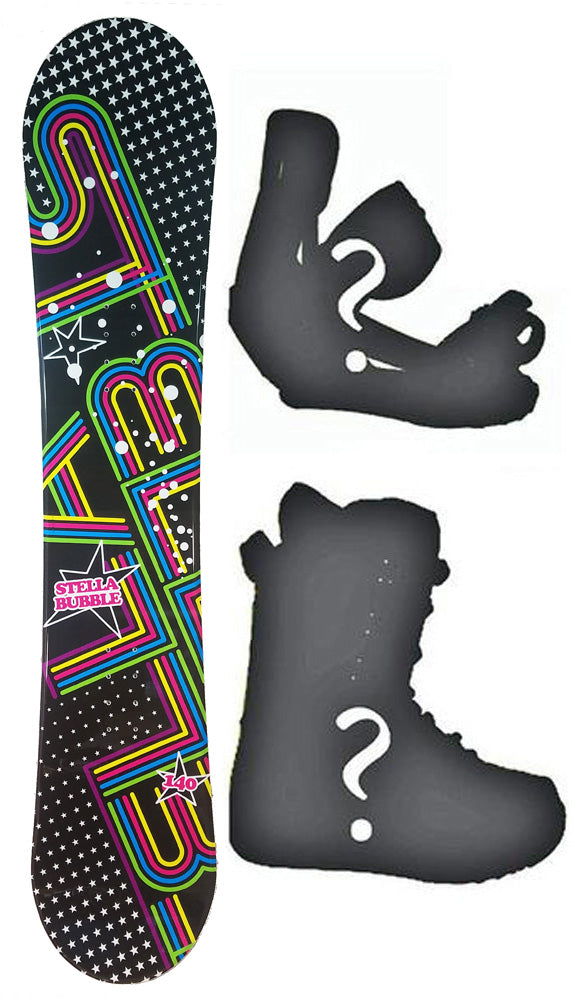 140cm Stella Bubble Black, Camber Womens Snowboard, Build a Package with Boots and Bindings.