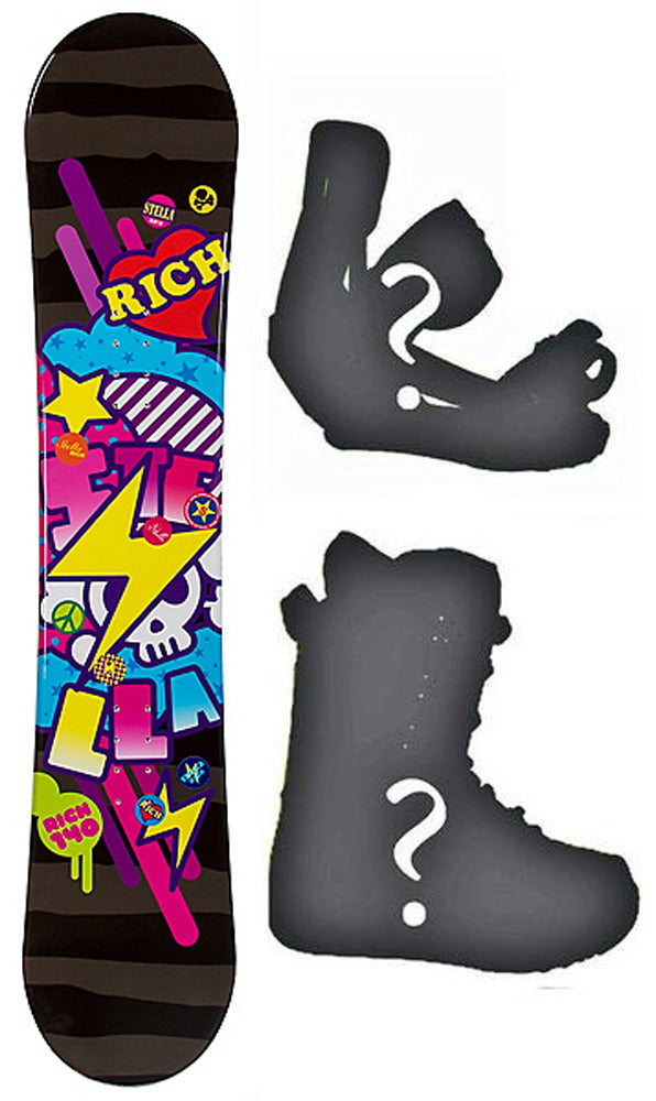 140cm Stella Rich Black, Womens's Girl's Snowboard Build a Package with Boots and Bindings.